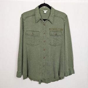 Sundance Tencel Utility Shirt Button Front Top